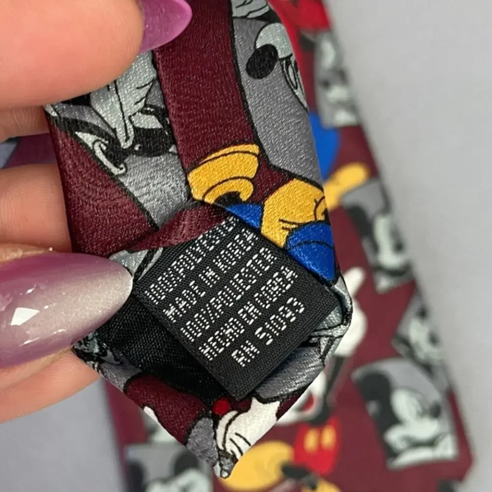 Disney Y2K Vintage Mickey Mouse Goofy &‎ Pluto Suit Neck Tie 90s Fun Quirky